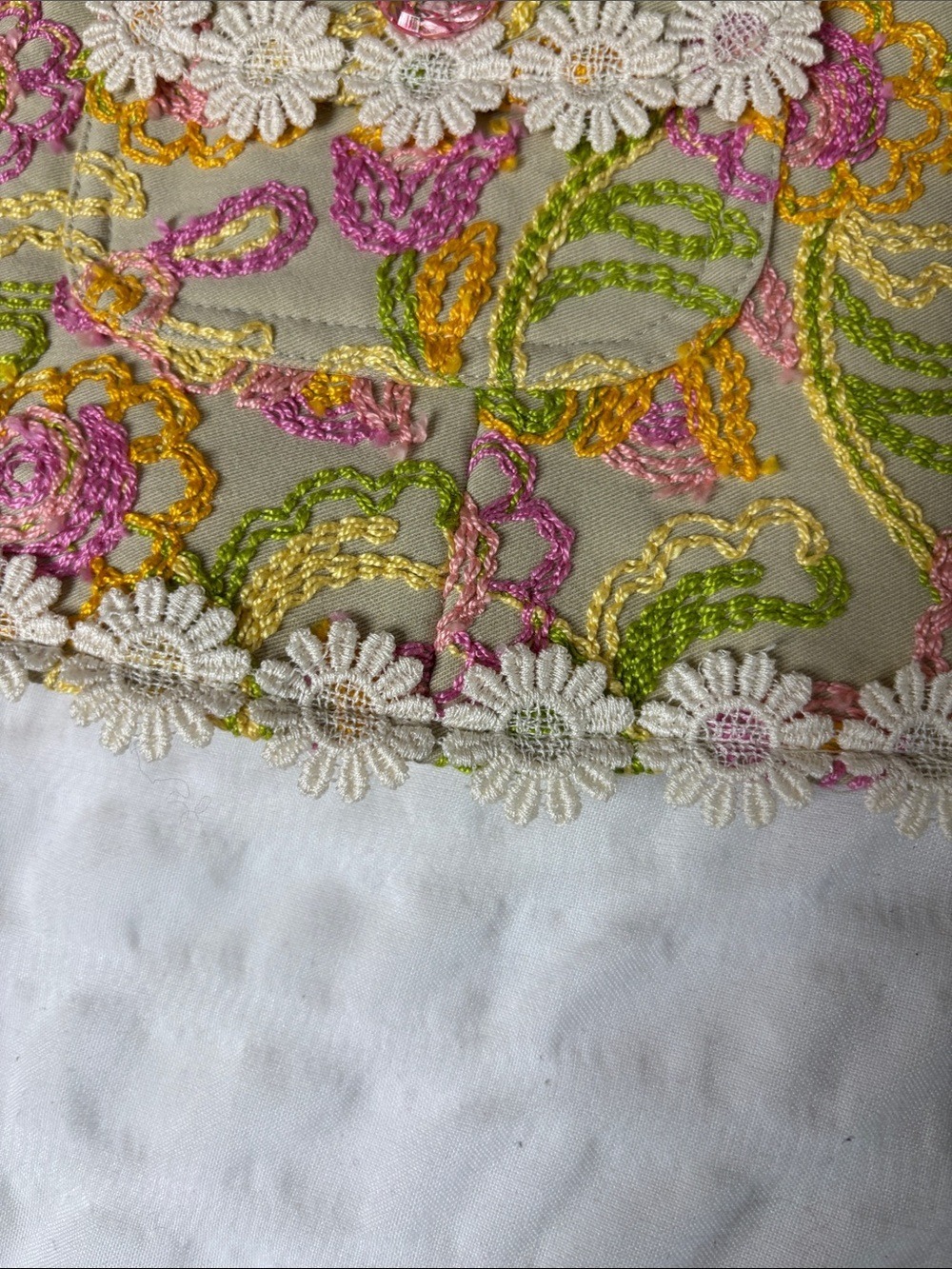 Cynthia Steffe Floral Embroidered Daisy-Trim Jacket Size 6 NWT - Picture 5 of 11